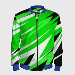 Мужской бомбер Geometry stripes green