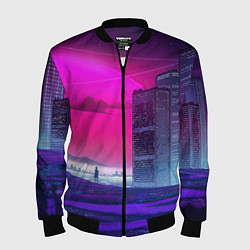 Мужской бомбер Synthwave неоновый город