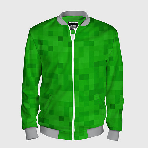 Мужской бомбер Крипер персонаж текстура / 3D-Меланж – фото 1