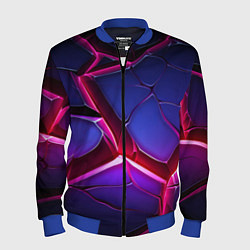 Мужской бомбер Темные синие плиты и фиолетовый свет