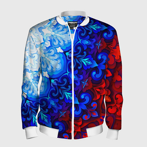 Мужской бомбер Душа моя Россия 2 / 3D-Белый – фото 1