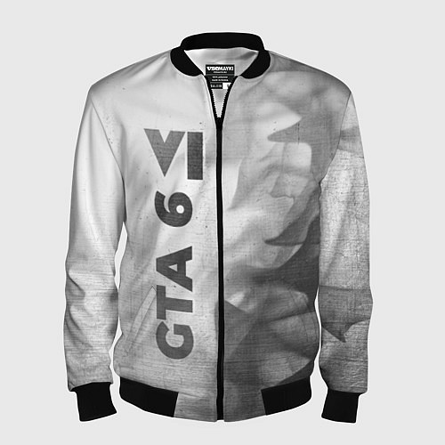 Мужской бомбер GTA 6 - white gradient по-вертикали / 3D-Черный – фото 1
