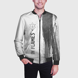 Бомбер мужской In Flames - white gradient по-вертикали, цвет: 3D-черный — фото 2