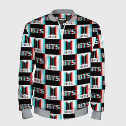 Бомбер мужской BTS glitch pattern, цвет: 3D-меланж