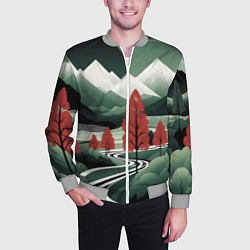 Бомбер мужской Дорога на природу, цвет: 3D-меланж — фото 2