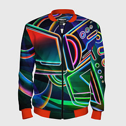 Мужской бомбер Неоновая психоделика геймер