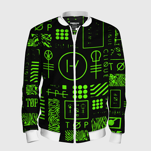 Мужской бомбер Twenty one pilots neon / 3D-Белый – фото 1