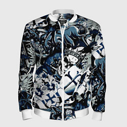 Мужской бомбер Рыцари средневековья цербер и череп короля