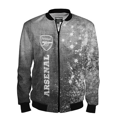 Мужской бомбер Arsenal - grey gradient по-вертикали / 3D-Черный – фото 1