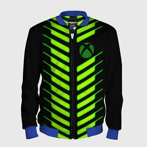 Мужской бомбер Xbox green line / 3D-Синий – фото 1