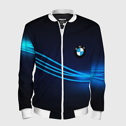 Бомбер мужской BMW line blue, цвет: 3D-белый