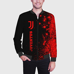 Бомбер мужской Juventus - red gradient по-вертикали, цвет: 3D-черный — фото 2
