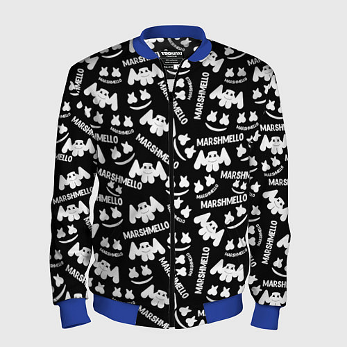 Мужской бомбер Marshmello pattern music / 3D-Синий – фото 1