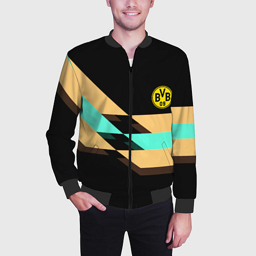 Мужской бомбер Borussia sport line / 3D-Черный – фото 3