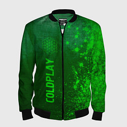 Бомбер мужской Coldplay - green gradient по-вертикали, цвет: 3D-черный