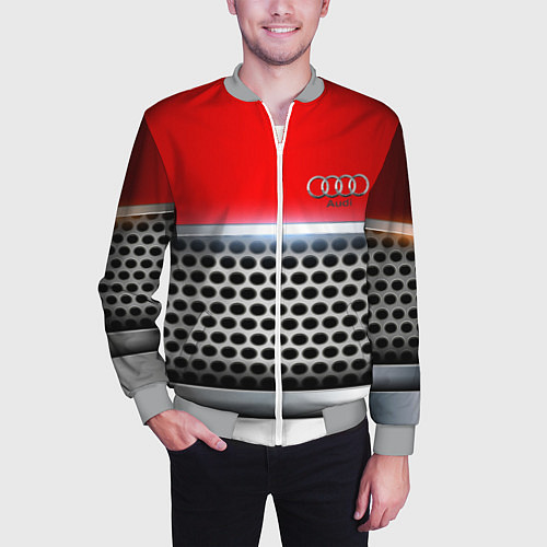 Мужской бомбер AUDI metal collection game / 3D-Меланж – фото 3