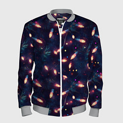 Мужской бомбер Паттерн новогодняя гирлянда