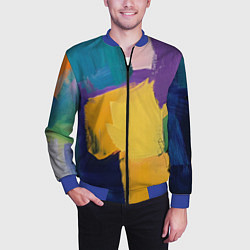 Бомбер мужской Мазки красок, цвет: 3D-синий — фото 2