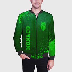 Бомбер мужской Monaco - green gradient вертикально, цвет: 3D-черный — фото 2