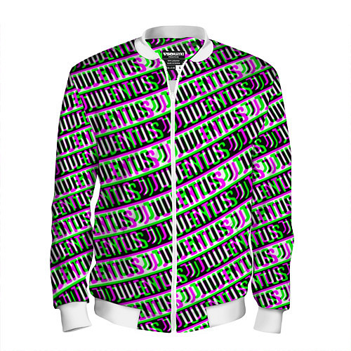 Мужской бомбер Juventus glitch pattern / 3D-Белый – фото 1