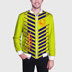 Бомбер мужской Cyberpunk 2077 полсы геометрия, цвет: 3D-белый — фото 2