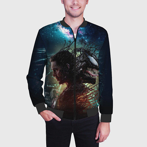 Мужской бомбер Веном и Эдди / 3D-Черный – фото 3
