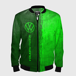 Бомбер мужской Volkswagen - green gradient по-вертикали, цвет: 3D-черный