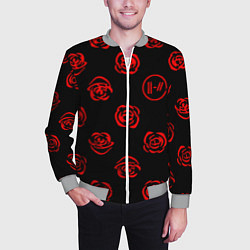 Бомбер мужской Twenty one pilots rose pattern, цвет: 3D-меланж — фото 2