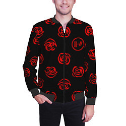 Бомбер мужской Twenty one pilots rose pattern, цвет: 3D-черный — фото 2