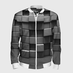 Бомбер мужской Текстура кубы, цвет: 3D-белый