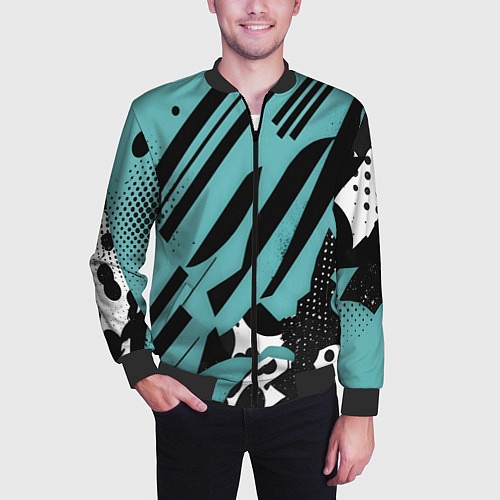 Мужской бомбер Спорт динамика скорость / 3D-Черный – фото 3