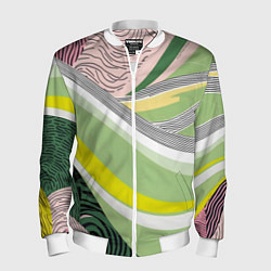 Мужской бомбер Салатовая абстракция