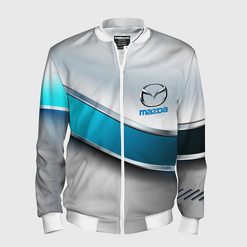 Мужской бомбер Mazda geometry auto / 3D-Белый – фото 1