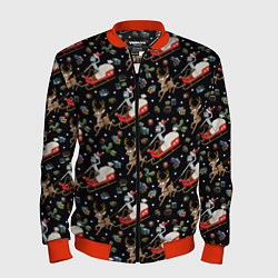 Мужской бомбер Рик и Морти сани с оленем - Christmas