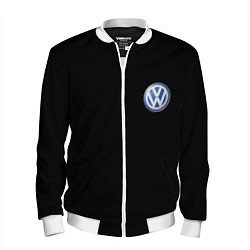 Бомбер мужской Volkswagen logo auto, цвет: 3D-белый