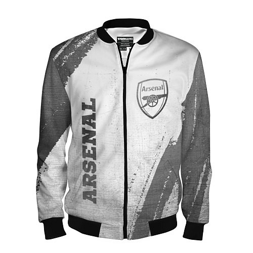 Мужской бомбер Arsenal - white gradient вертикально / 3D-Черный – фото 1