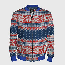 Бомбер мужской Knitted Pattern, цвет: 3D-синий