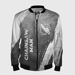 Мужской бомбер Chainsaw Man - grey gradient вертикально