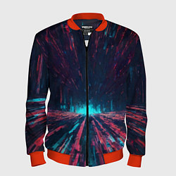 Бомбер мужской Абстрактный путь в портал, цвет: 3D-красный