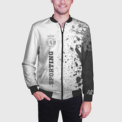 Бомбер мужской Sporting - white gradient по-вертикали, цвет: 3D-черный — фото 2