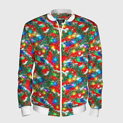 Мужской бомбер Яркие гирлянды на еловых ветках