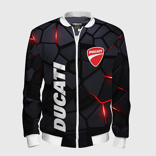 Мужской бомбер Ducati - плиты с эффектом свечения / 3D-Белый – фото 1