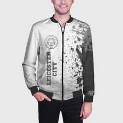 Бомбер мужской Leicester City - white gradient по-вертикали, цвет: 3D-черный — фото 2