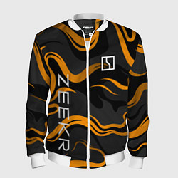 Мужской бомбер Zeekr - оранжевые волны