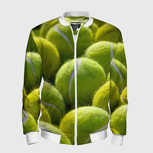 Мужской бомбер Теннисные мячи / 3D-Белый – фото 1
