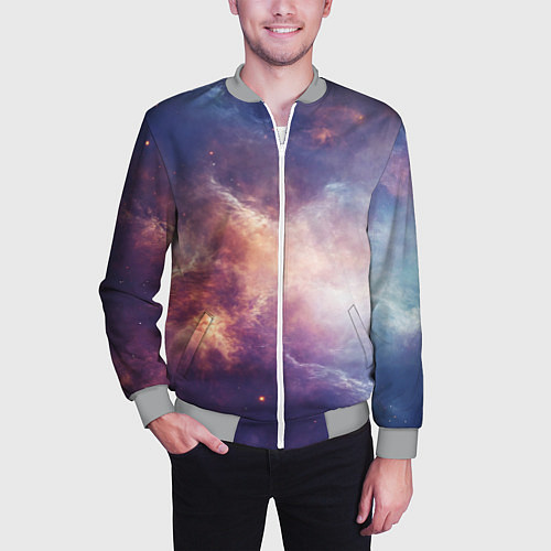 Мужской бомбер Туманности космоса / 3D-Меланж – фото 3