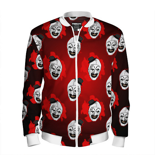 Мужской бомбер Funny clown Art in blood / 3D-Белый – фото 1