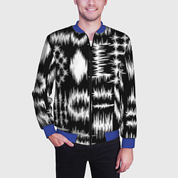 Бомбер мужской Штриховка - геометрическая абстракция, цвет: 3D-синий — фото 2