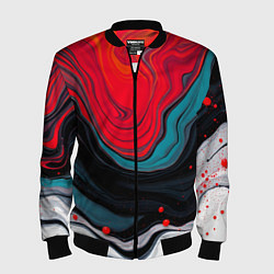 Бомбер мужской Абстракция эбру, цвет: 3D-черный
