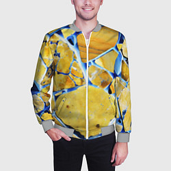 Бомбер мужской Жёлто-синяя абстракция, цвет: 3D-меланж — фото 2
